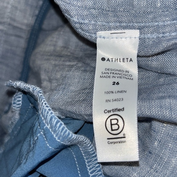 Size 26 ATHLETA Pants Jogger Cabo Linen Blue 3X - Picture 8 of 11